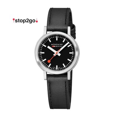 Mondaine MST.34020. LBV. SET Damenuhr schwarz stop2go Saphirglas, 34mm