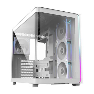 M580 Plus, Tower-Gehäuse weiß, Tempered Glass