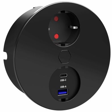 Einbausteckdose Küche Büro Duplex-R Küchensteckdose USB A/C Einbau Arbeitsplatte