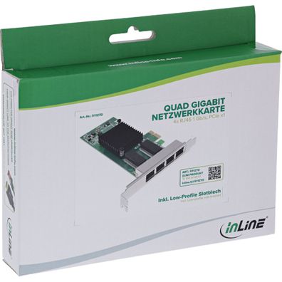 InLine Quad Gigabit Netzwerkkarte - 4x RJ45 1 Gb/s - PCIe x1