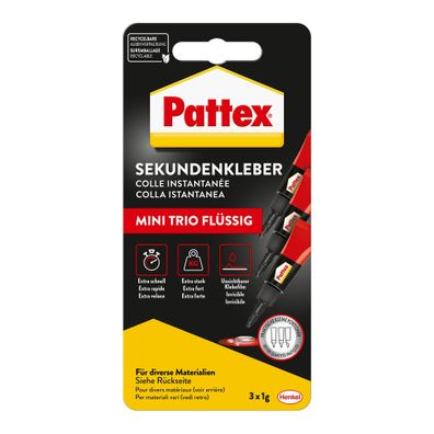 Staedtler Sekundenkleb. Pattex Mini Trio 3x1g