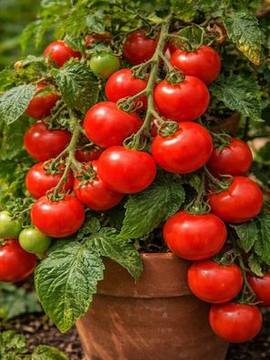 Buschtomate Rentita Samen - für Balkon Garten Hochbeet, Terrasse & Kübel