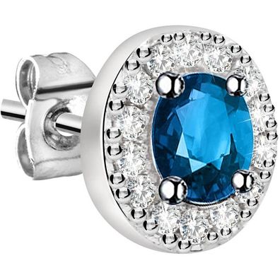 Single earrings with blue center LPS02ARQ15