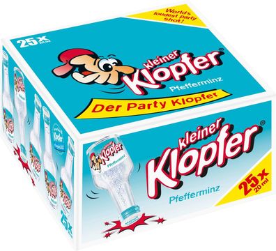 Kleiner Klopfer Pfefferminz Partyshot Likör 18 % vol. 25 x 20 ml