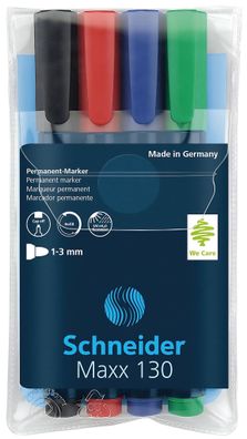 Schneider Permanent-Marker Maxx 130 4er Etui, farbig sortiert