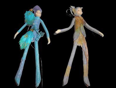Rainbow Fairy + Wood Elf Handgemachte Dekorationspuppen zum Aufhängen