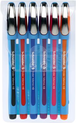 Schneider Kugelschreiber Slider Memo XB 6er Etui, farbig sortiert