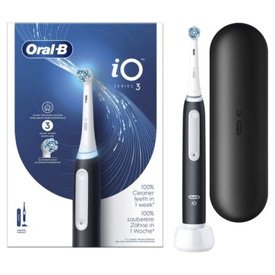 Oral-B iO Series 3 Matt Black mit Reiseetui, Elektrische Zahnbürste