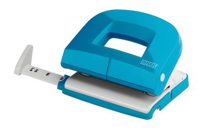 Novus Bürolocher E 216 fresh, is 16 Blatt fresh petrol/grau, Anschlagschiene