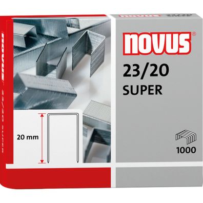 Novus Heftklammern 23/20 SUPER 1.000 Stück, Schenkellänge 20 mm