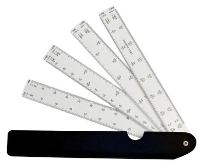 Aristo Fächermaßstab 4 Fächer, 1:625 :750:1000:1250:1500:2000:2500:5000