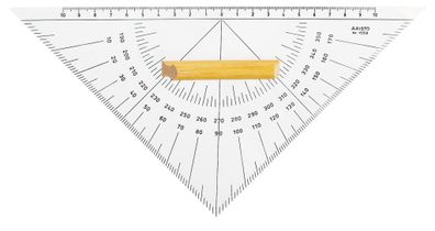 Aristo Kursdreieck 22,5 cm mit Griff, inkelskalen 360/1