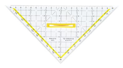 Aristo TZ-Dreieck 22,5 cm Griff lösbar, Facette, Tuschenoppen