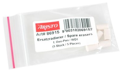 Aristo Ersatzradierer für Geo-Pen/WD1, Beutel mit 5 Stück