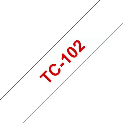Brother Schriftband TC-102 (lam.) Rot auf Gold 12mm x 7,7m