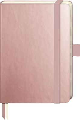 Brunnen Notizbuch Kompagnon A6 punktiert Gummizug roségold