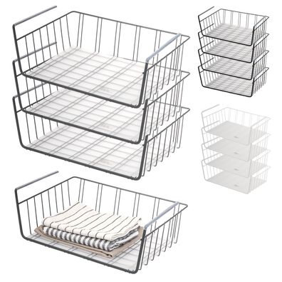 eluno Schrankkörbe 4er Set inklusive Einlegeböden und Kratzschutz