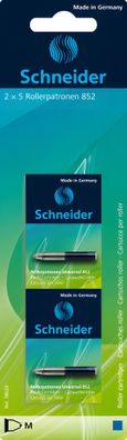 Schneider Rollerpatronen Universal 852 blau, Blisterkarte mit 2x 5 Stück
