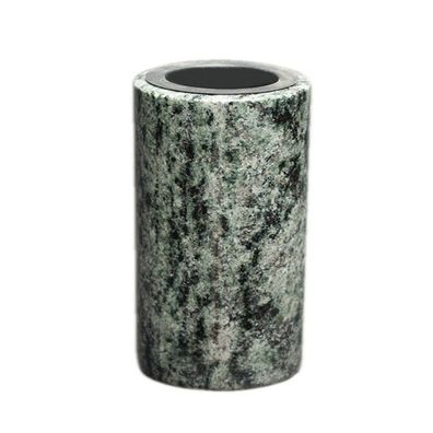 Grabvase Granit Olive green Ø15cm poliert hochwertige Friedhofsvase Grab Deko Stein