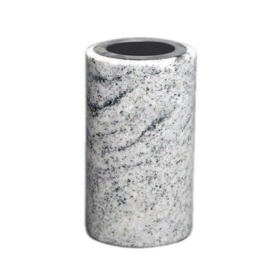 Friedhofsvase Granit Viscont white poliert Grabvase massiv Grab Deko wetterfest