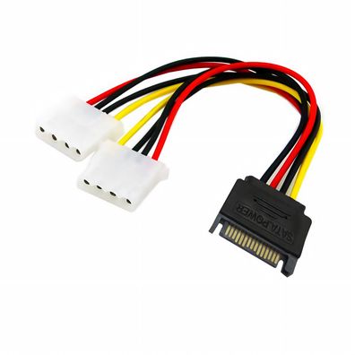 J33 SATA Kabel Adapter Stromkabel 15pin auf 2x 4pin SATA zu IDE HX SATA PC 20cm