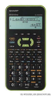 Sharp Schulrechner EL-W531 XH-GR 335 Funktionen, Grün
