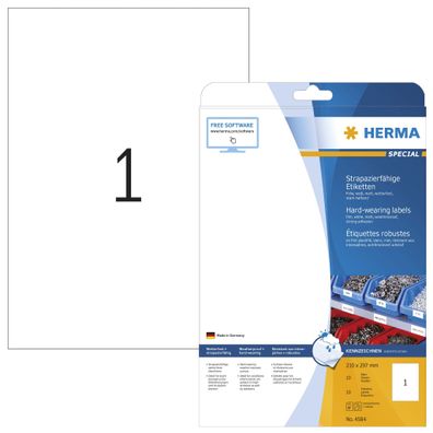 Herma Etiketten stark 210 x 297 mm Folie weiss 10 Bl 10 Etik