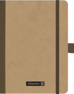 Brunnen Notizbuch Premium Kladde A6 liniert Gummizug braun