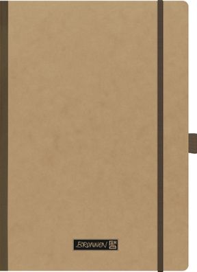 Brunnen Notizbuch Premium Kladde A4 kariert Gummizug braun