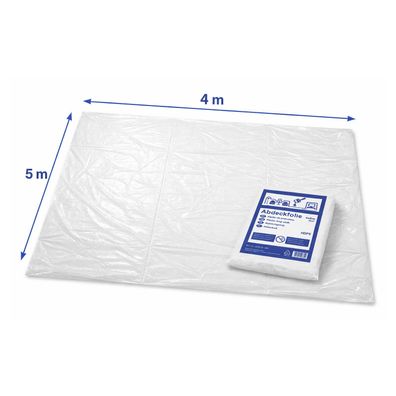 Abdeckfolie 4x5m Malerplane Schutzplane Allzweckfolie HDPE transparent
