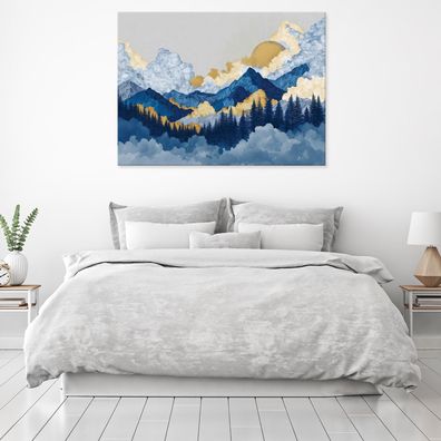 Leinwandbild Berge Landschaft Natur Leinwand Bilder Wanddeko Wohnzimmer Schlafzimmer