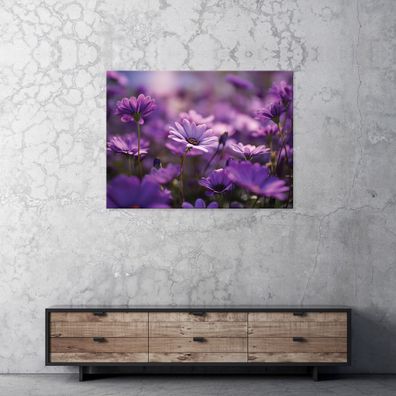 Leinwandbild Blumen Natur Wiese Leinwand Bilder Wanddeko Wohnzimmer Schlafzimmer