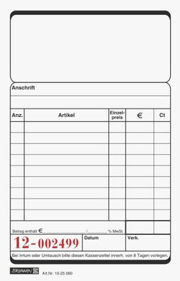 Brunnen Kassenblock 2x50Bl 10er Pack