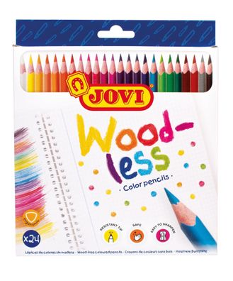 Jovi Wood-less Farbstifte ergonomic 24er Schachtel, farbig sortiert