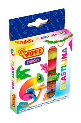 Jovi Plastilina neon Knetmasse 6er Schachtel, neon Farben