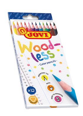 Jovi Wood-less Farbstifte ergonomic 12er Schachtel, farbig sortiert