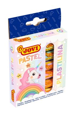 Jovi Plastilina PASTEL Knetmasse 6er Schachtel, pastel Farben