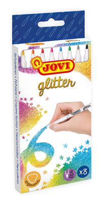 Jovi Faserschreiber ergonomic glitter 8er Schachtel, farbig sortiert
