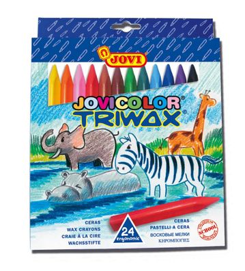 Jovi Jovicolor TRIWAX 24er Schachtel, farbig sortiert