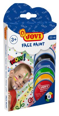 Jovi FACE PAINT Schminke 6 Dosen 8ml, farbig sortiert