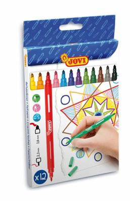 Jovi Doppelfaserschreiber 12er Schachtel, farbig sortiert