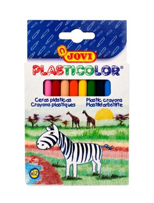 Jovi Plasticolor Plastikfarbstifte 12er Schachtel, farbig sortiert