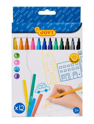 Jovi Faserschreiber ergonomic 3mm 12er Schachtel, farbig sortiert,