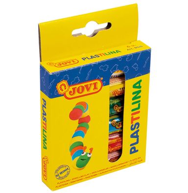 Jovi Plastilina Knetmasse 6er Schachtel, farbig sortiert