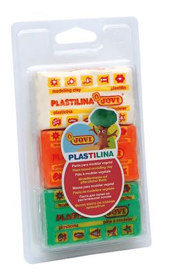 Jovi Plastilina Knetmasse 3er Blister, je 50g, sortiert