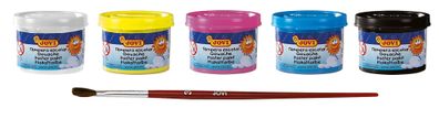Jovi Plakatfarbe 5er Schachtel, mit Pinsel, sortiert