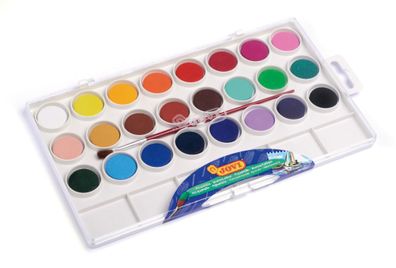 Jovi Wasserfaben 24 Farben je 22ml mit Pinsel