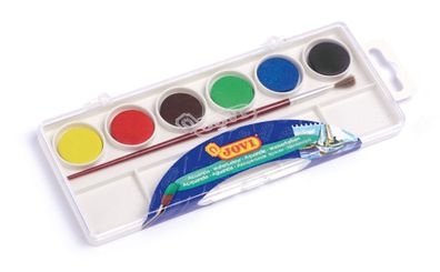 Jovi Wasserfarben 6 Farben je 22ml mit Pinsel