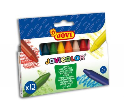 Jovi Jovicolor Wachsstifte 12er Schachtel, farbig sortiert