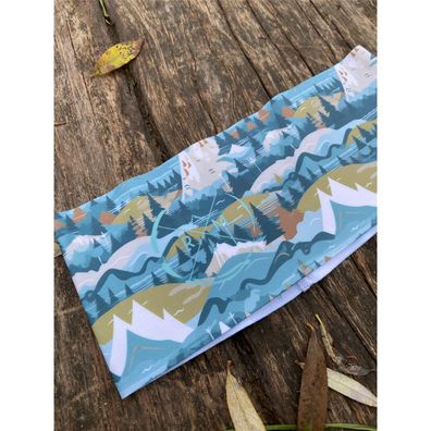 ROSA MINT Kids Funktionsstirnband Berge blau/grün
